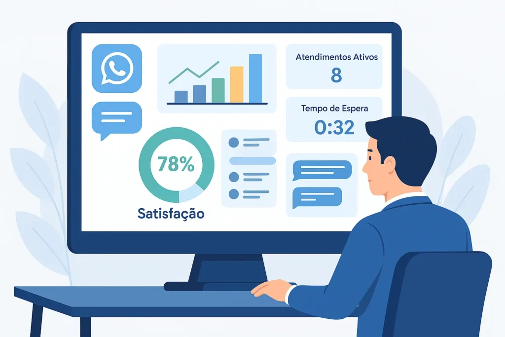gestor acompanhando monitoramento de atendimento em tempo real